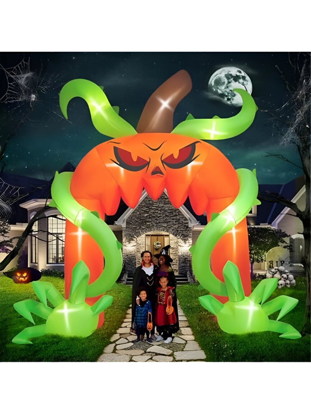 12FT Halloween Archway Inflatables, Giant Pumpkin Arch Inflatable